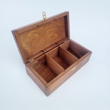 Wooden tea box with Three