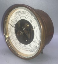 Stunning Antique Copper Brass Cased Desk Top Barometer By W.L Becker Hanover Cop