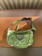 Vintage green faux crocodile