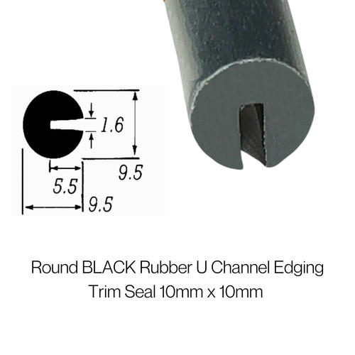 Round black rubber u - ,
