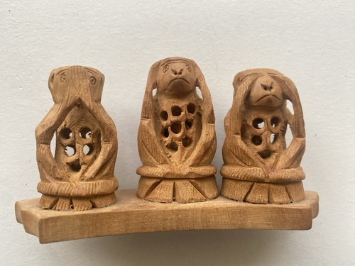 Three wise monkeys handcrafted - wise,