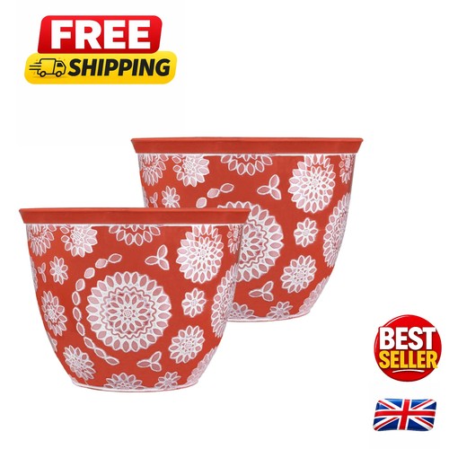 Modern round flower pots - flower,