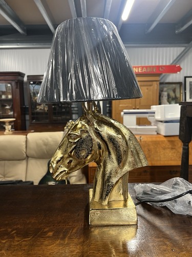Cast metal gold painted - cast, horse