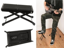 LIVIVO GUITAR FOOT STOOL REST BLACK FOLDING PORTABLE FOOTSTOOL ACOUSTIC PRACTICE