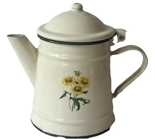 Enamel jug lidded french - jug,
