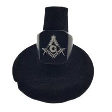 Black Masonic Freemasons Ring