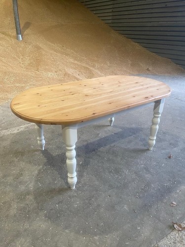Oval pine table chairs - table, &