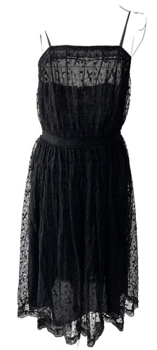 Black party dress lace - black,