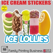 ICE CREAM Stickers - Cones - Tubs - Sundaes - Lolly - Soft Drinks - ICE LOLLIES