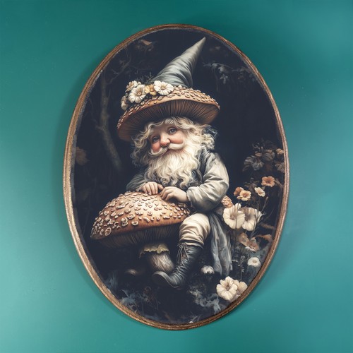 Flower hat gnome wooden - flower,