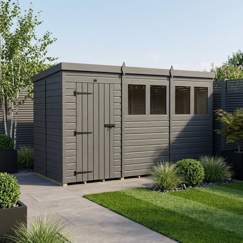 Composite pent shed double - shed,