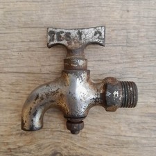 Vintage cast iron chromed faucet garden factory farm shop architectural tap
