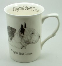 ~ English Bull Terrier(Head) ~ Bone China 10 fl oz(1/2 pint) Dog Mug