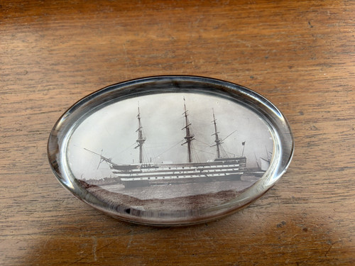 Antique hms victory glass - antique,