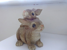 Bunny Rabbit Garden Ornament Bunny & Clyde  Statue Resin Outdoor