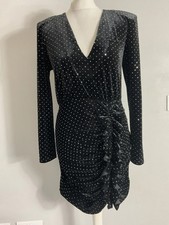 Zara black velvet silver stud
