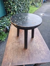 Antique Painted  Wooden Milking Stool