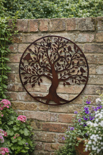 Large bronze tree - large, birds