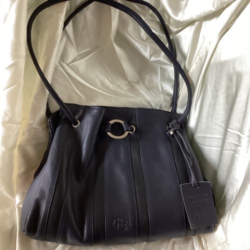 Navy blue soft leather - blue, bucket