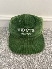 Supreme Corduroy Logo 6 Panel Hat Cap FW 15 Green 