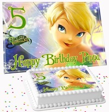 TINKER BELL FAIRY BIRTHDAY PERSONALISED EDIBLE ICING COSTCO CAKE TOPPER DP-39