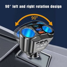 12V 2 Way Dual USB Charger LED