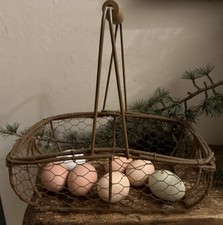 Vintage Wire French Egg Basket