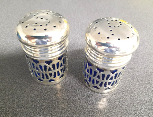 Vintage silver plated salt - plated,