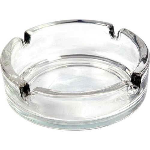 Glass ashtray 100mm round - glass,