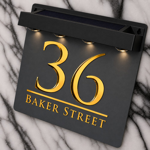 Laser house number - house,