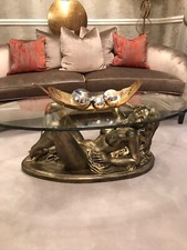 Lying girl coffee table antique gold