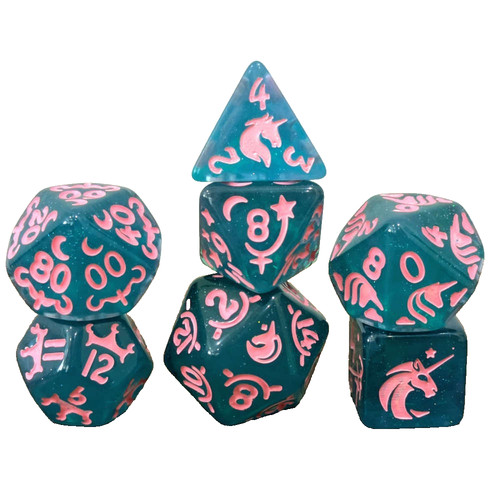 Unicorn dnd dice - dnd, 7pcs