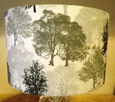 Silver Trees Lampshade,light shade, shabby chic, grey, white,,FREE GIFT