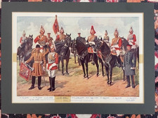 Antique Print: The Household Cavalry (British) c. 1890