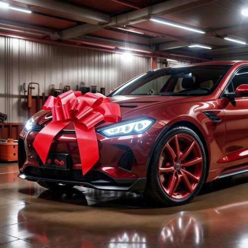 Huge car bow red - huge,