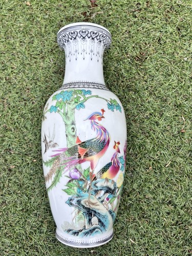 Chinese porcelain vase phoenix - chinese,