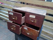 Vintage 4 Drawer Old Index