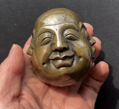Solid brass faced buddha - solid,