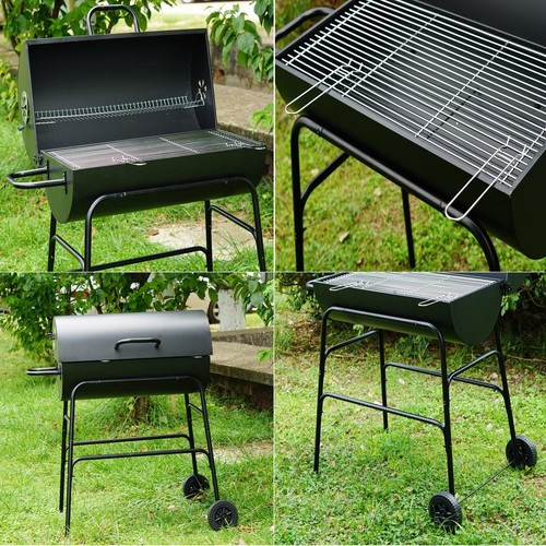 Large oil drum charcoal bbq - charcoal,