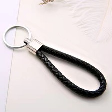 Braided PU Leather Cord Strap Keychain Strap Key Holder Weave Rope Car Keyring