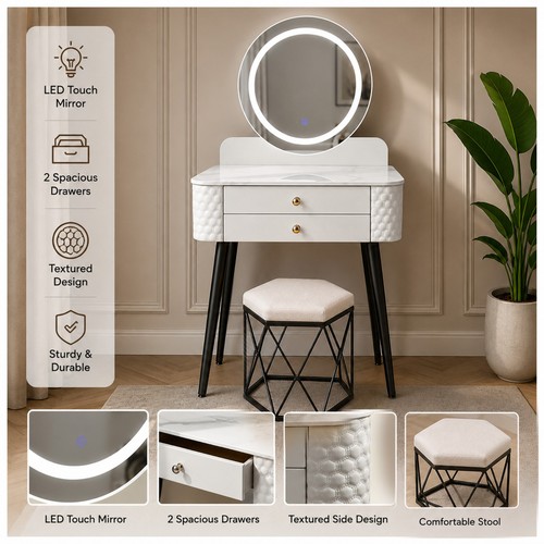Luxury dressing table with led - table,