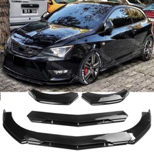 For Seat Ibiza MK3 MK5 Front Bumper Lip Splitter Spoiler Glossy Black Body Kit