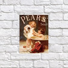 Pears Soap, Retro tin metal sign art decor gift home 