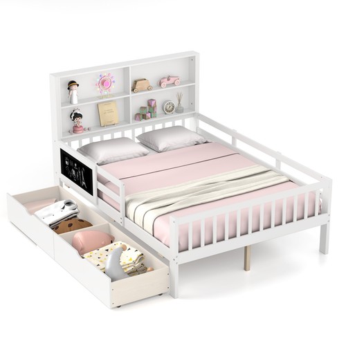 Double wooden kids bed frame - wooden,
