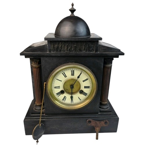 Antique junghans slate mantel - antique,