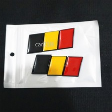 2x Belgium Flag Matte Black