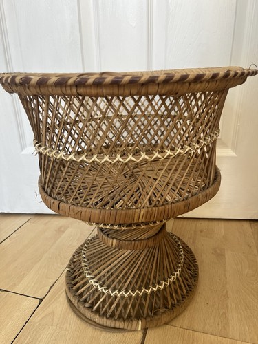 Vintage wicker planter plant - wicker,