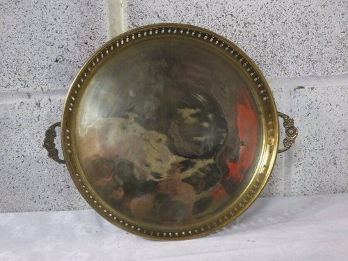 Brass serving tray with - brass,