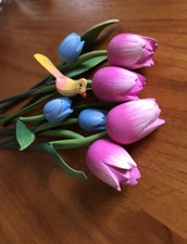 Wooden decorative flowers - wooden, flowers,hand
