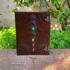 10X13 Leather 2/3/4 Ring Binder Organizer Folder A4 Binder Seven Stone Grimoire